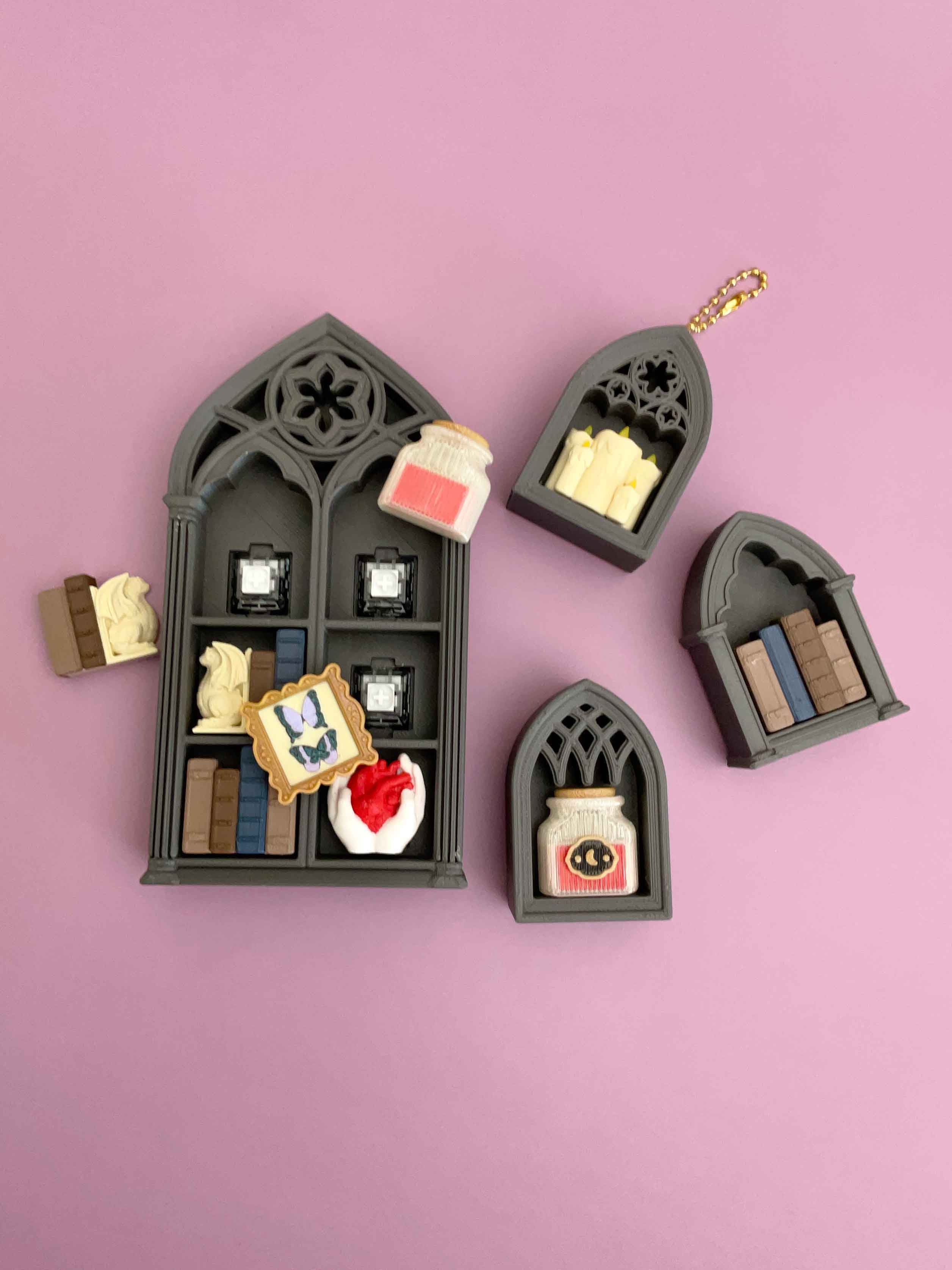 Gothic Library No.1 Multi and Single Clicker Keychain Fidget Toy Bundle 3d model