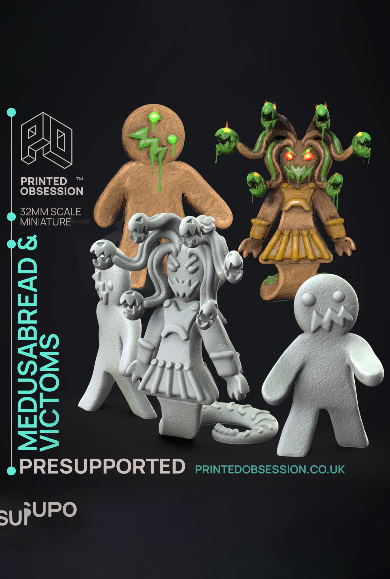 Gingerbread Zombie - Possessed Bakery - PRESUPPORTED - Illustrated and Stats - 32mm scale 3d model