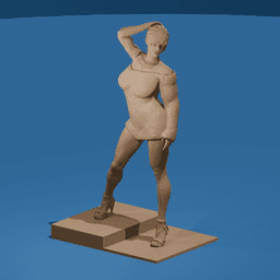 Curvy Girl in a Sweater v2 3d model
