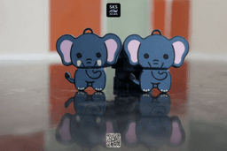 Elephant Wiggle Head Keyring 3d model