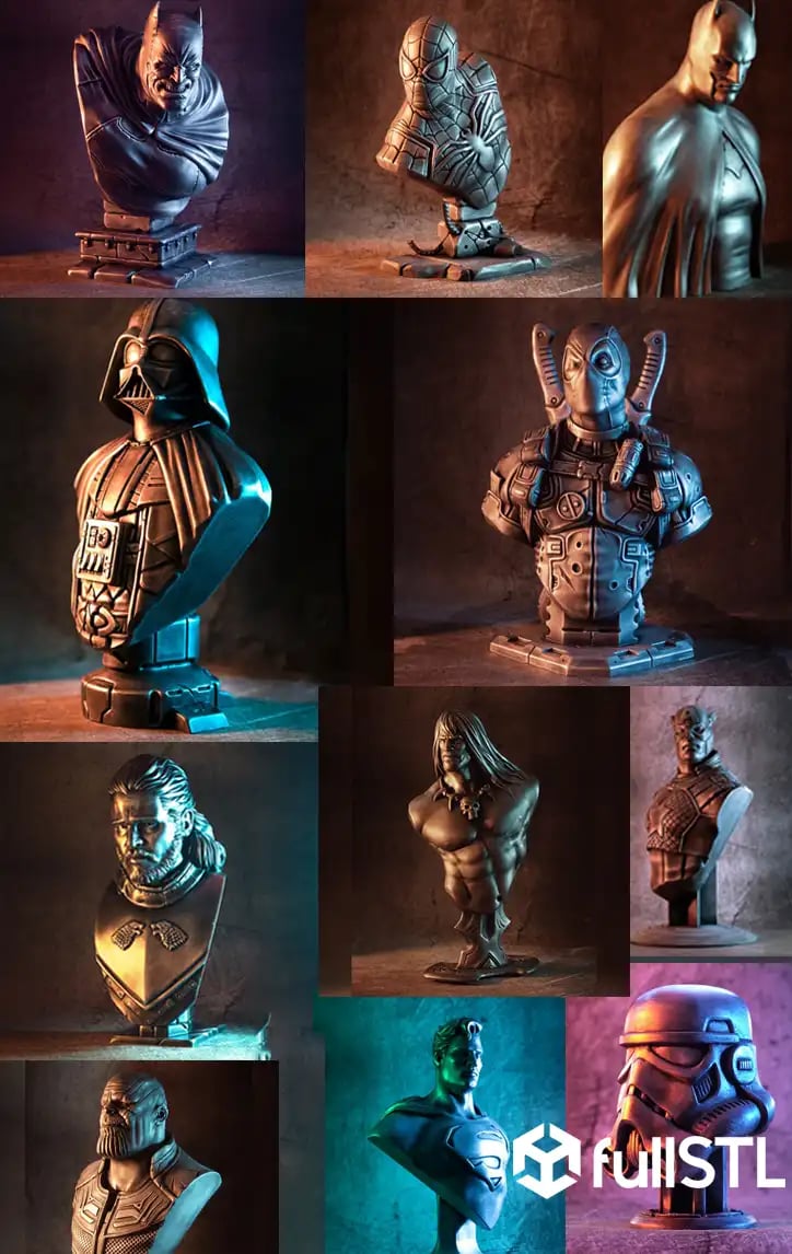 Bust Pack STL 3D Print Model 3d model