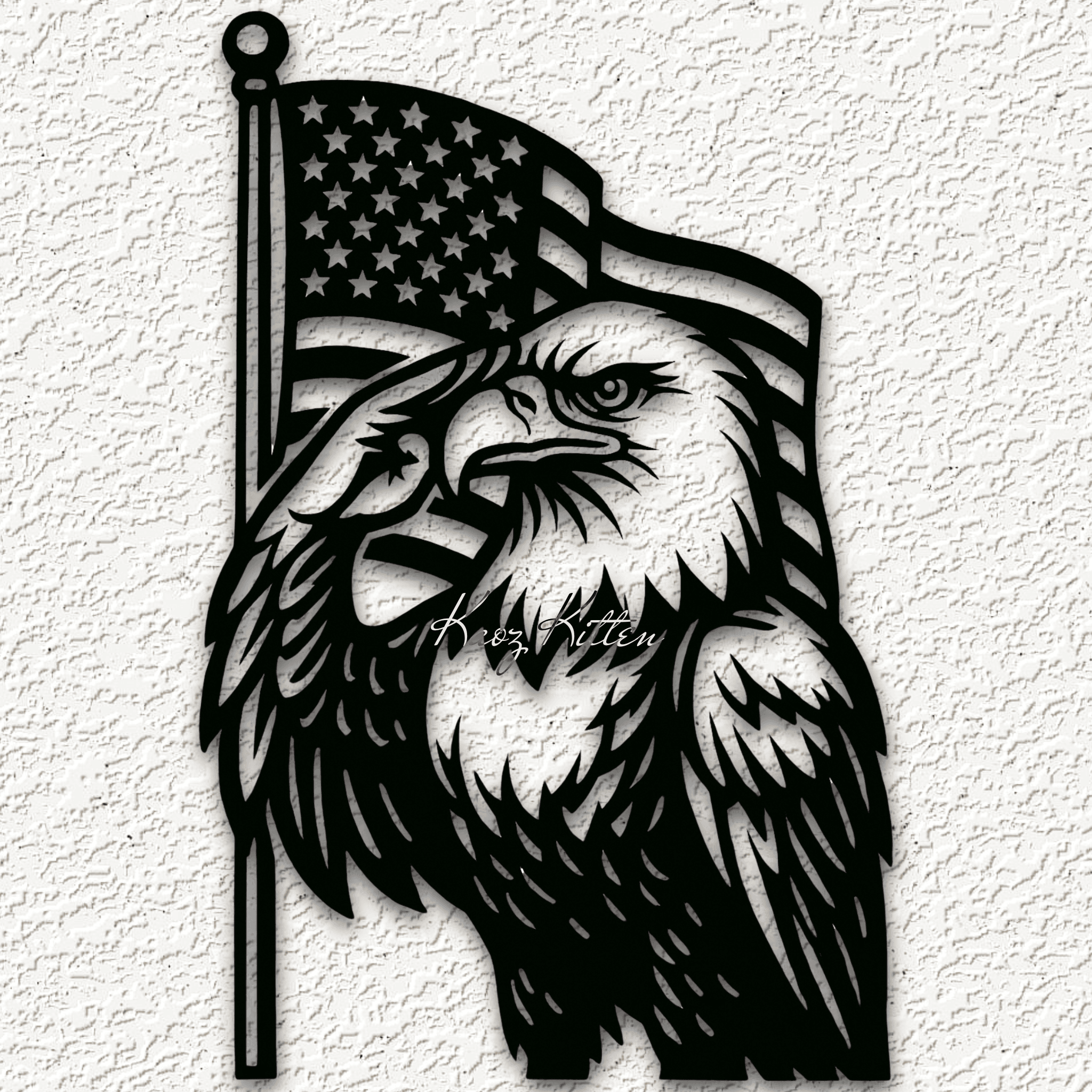 AMERICAN EAGLE FLAG 4 WALL ART HOME DECOR 3d model
