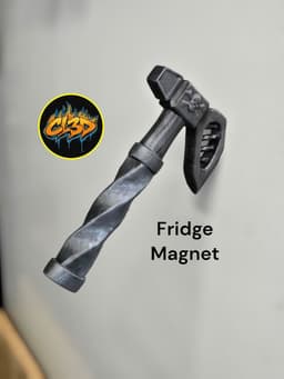 Heavy Metal Axe Fridge Magnet 3d model