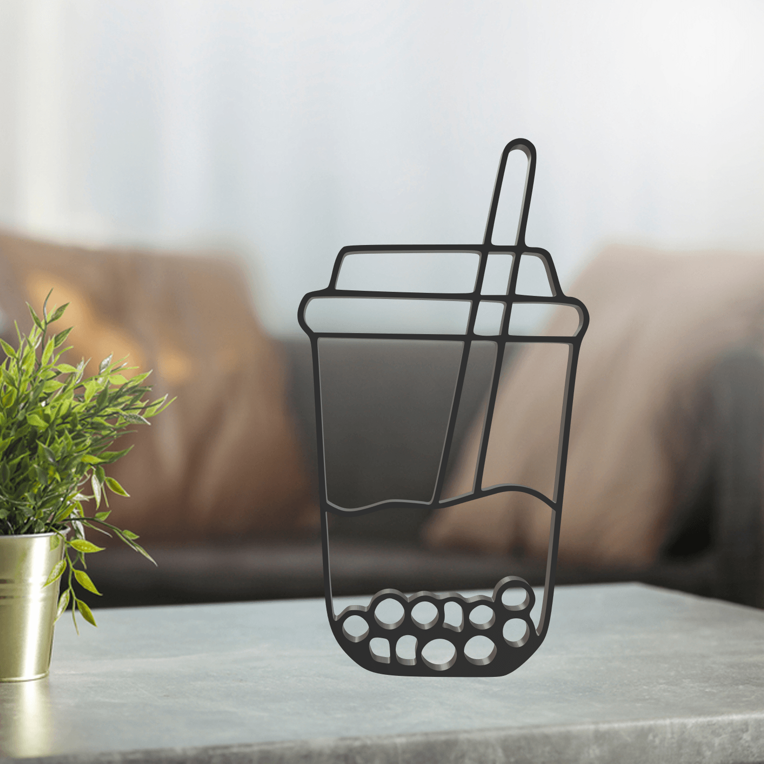 Cup Line Art, Modern, Minimalist 3d model