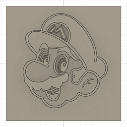 Plaque tête de Mario 3d model