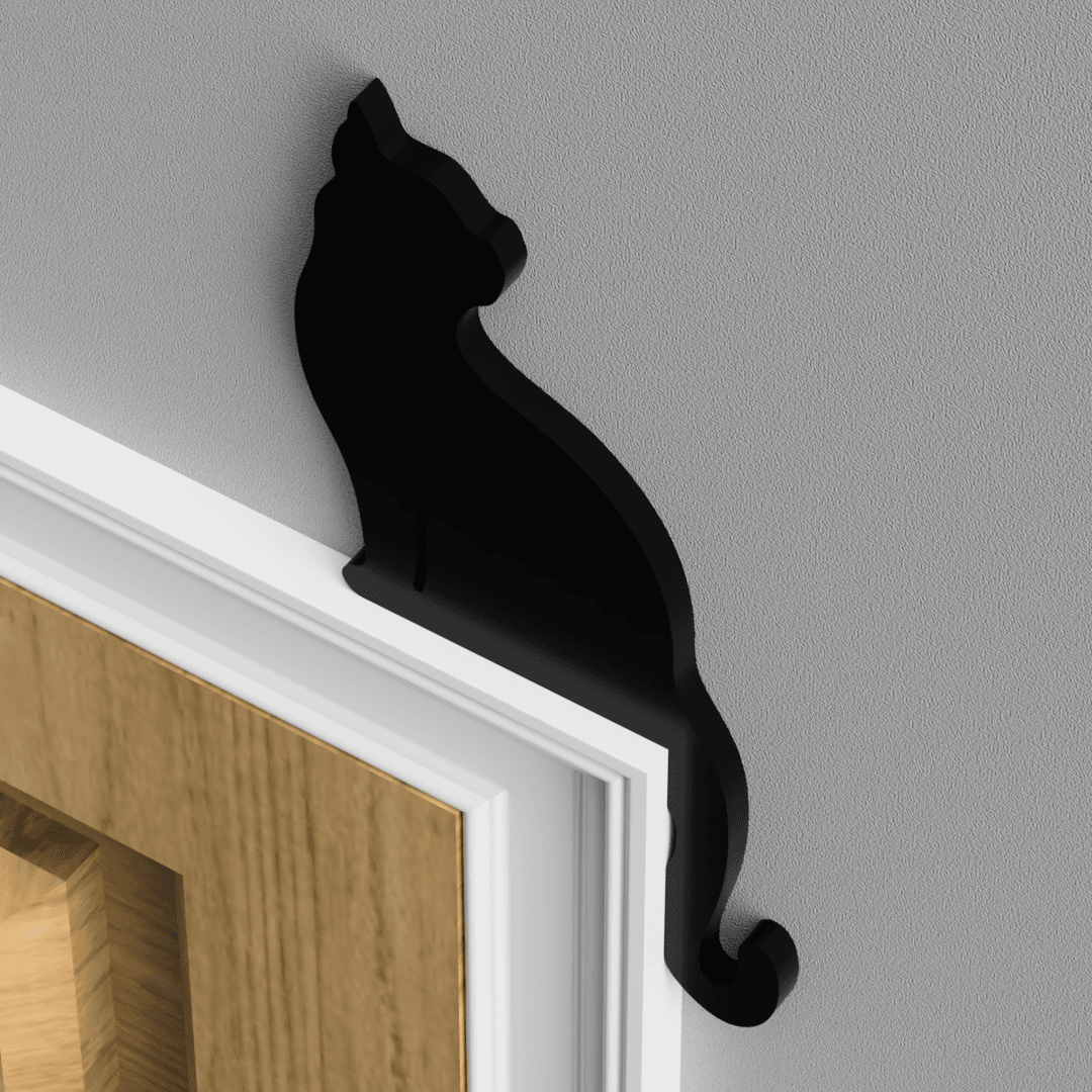 Black Cat Door Topper 3d model