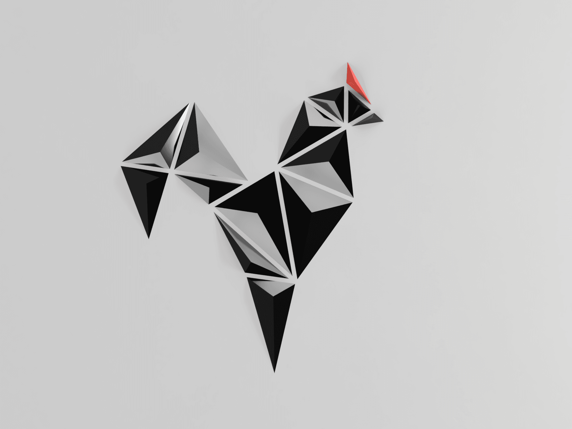 Minimalist Rooster wall art 3d model