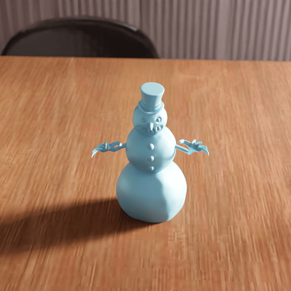 Spooky Whimsical Snowman Character 3d model