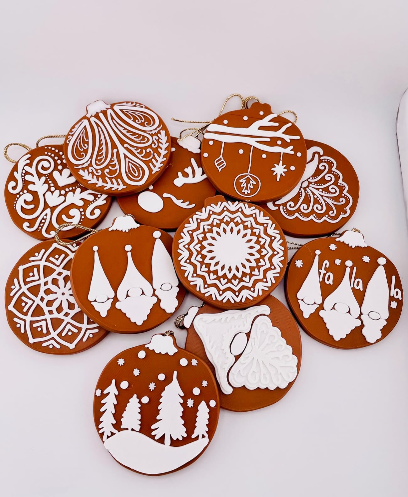 Gingerbread Cookie Ornaments Set 4 3d model