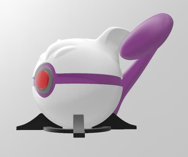 MewtBall Mewtwo Themed Pokeball - Fan Art 3d model