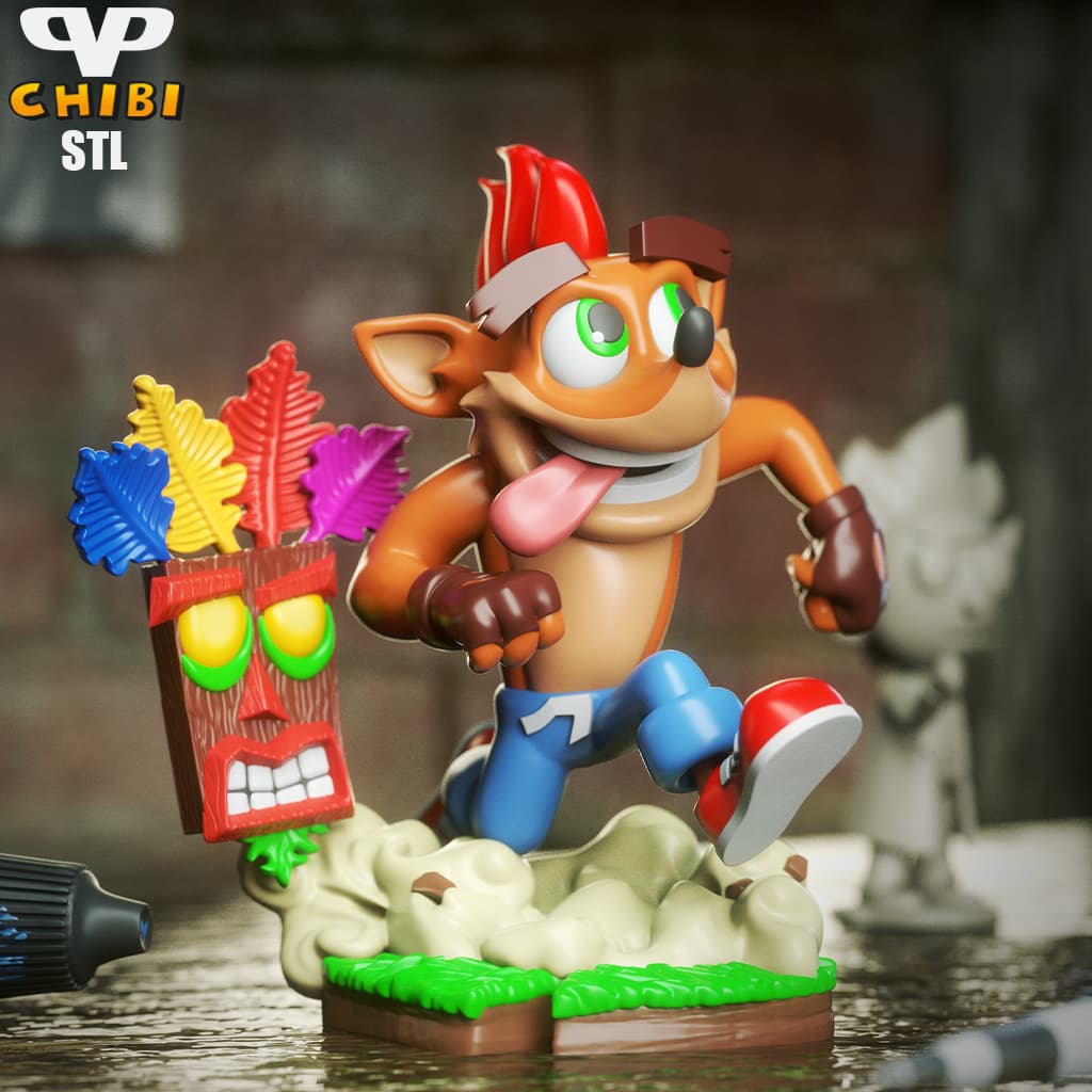 Crash Bandicoot Chibi STL for 3D Printing ChibiSTL 3DXM 3d model