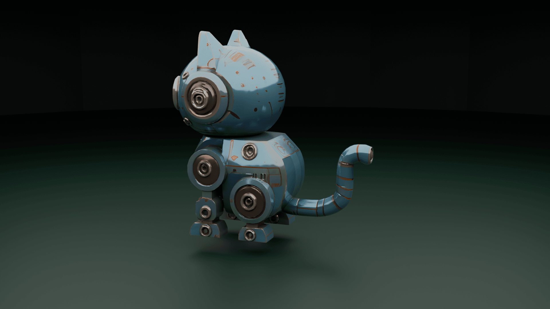 MechaKit Stylized Robot Cat 3d model