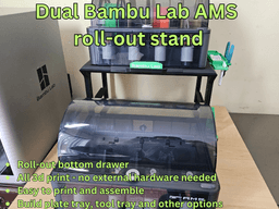 DUAL AMS 1 AND/OR AMS 2 PRO ROLL-OUT STAND 3d model