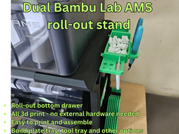 DUAL AMS 1 AND/OR AMS 2 PRO ROLL-OUT STAND 3d model