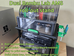 DUAL AMS 1 AND/OR AMS 2 PRO ROLL-OUT STAND 3d model