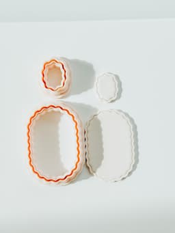 Scalloped Oval Set - Bordered 3d model