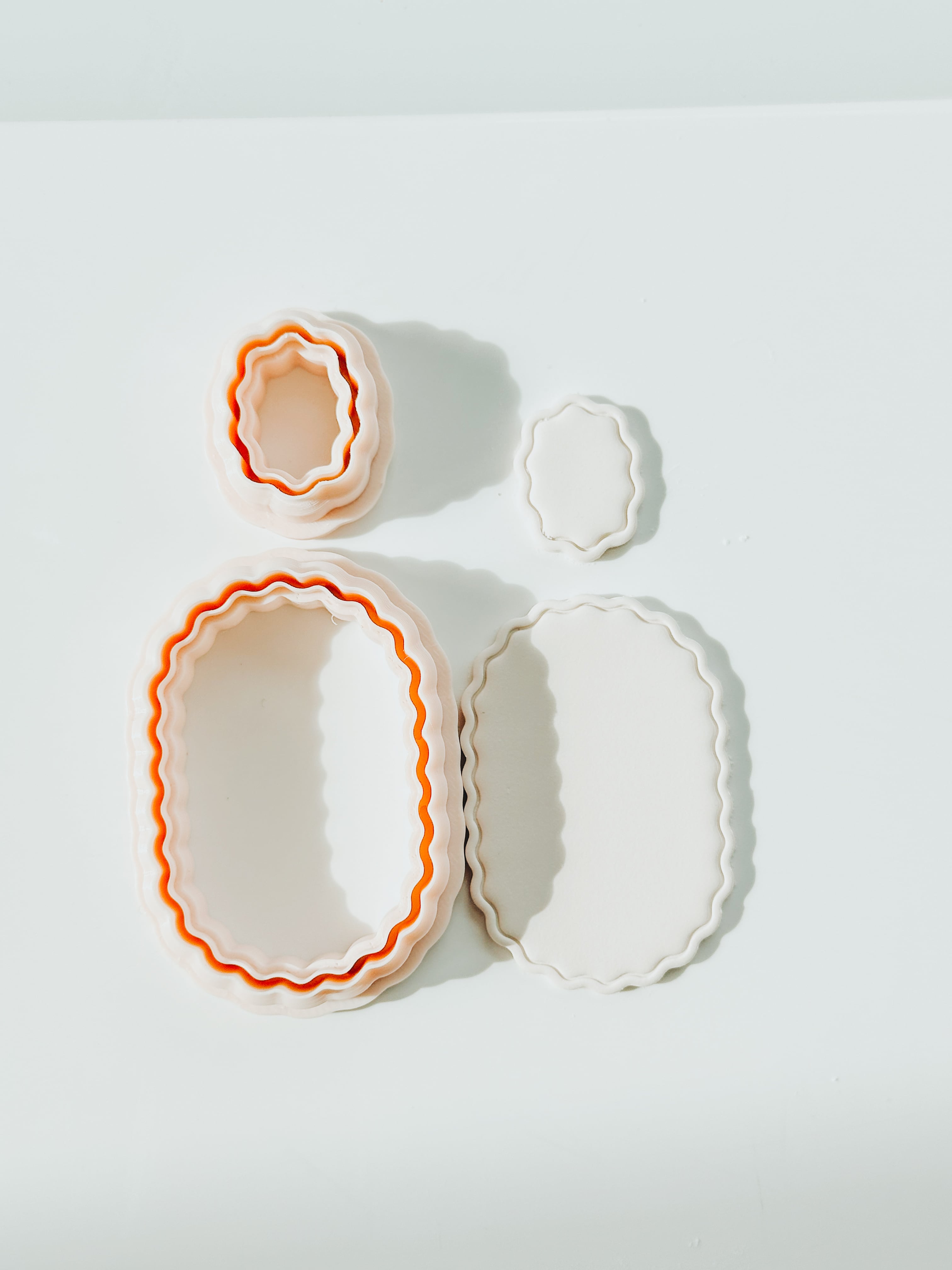Scalloped Oval Set - Bordered 3d model