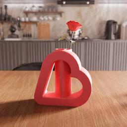 Geometric Hollow Heart Vase 3d model