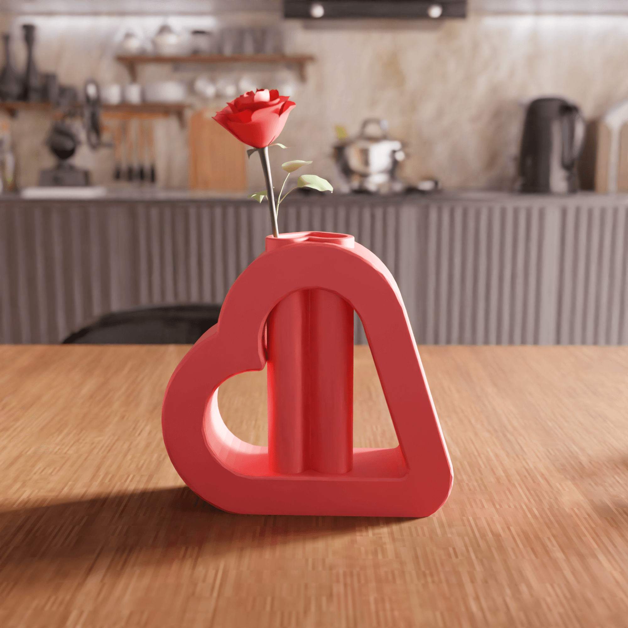 Geometric Hollow Heart Vase 3d model