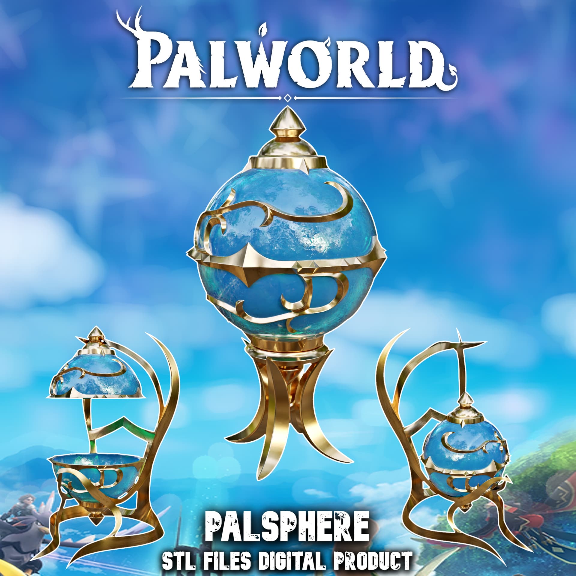 Palsphere with Stands Cosplay or Decoration Item 3d model