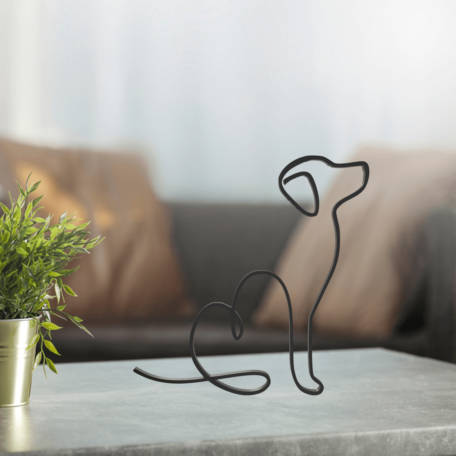 Dog Line Art, Modern, Minimalist 3d model