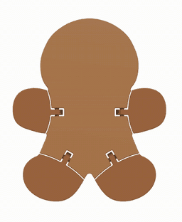 Articulated Gingerbread Man 3d model