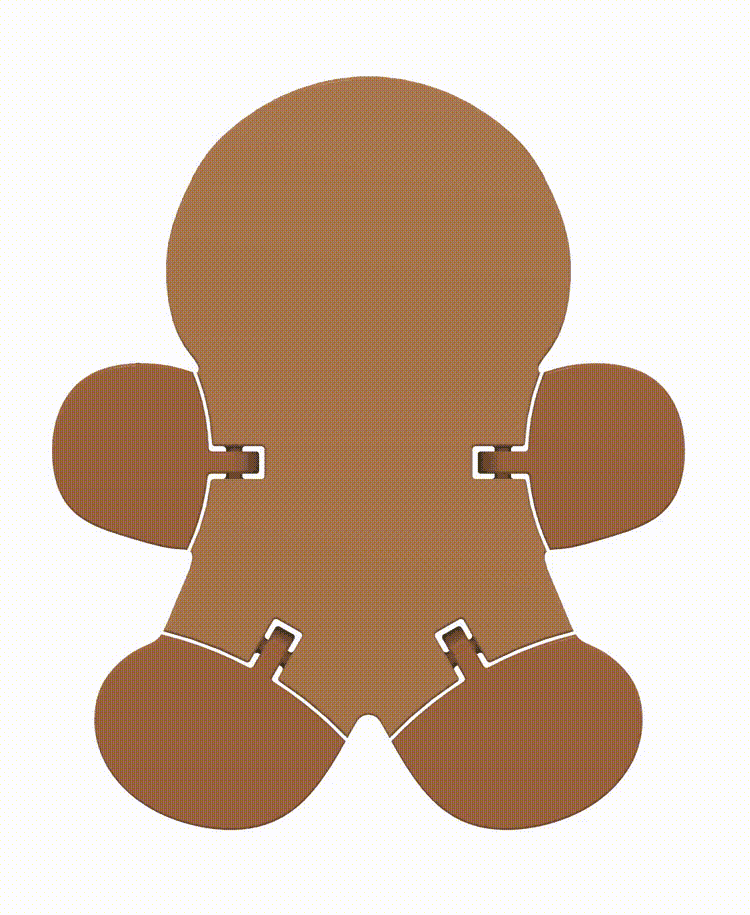 Articulated Gingerbread Man 3d model