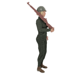 Female American Soldier v2 3d model