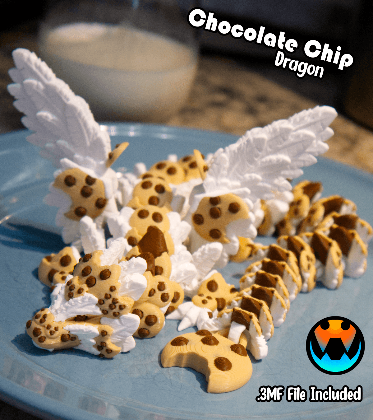 Chocolate Chip Cookie Dragon 3d model