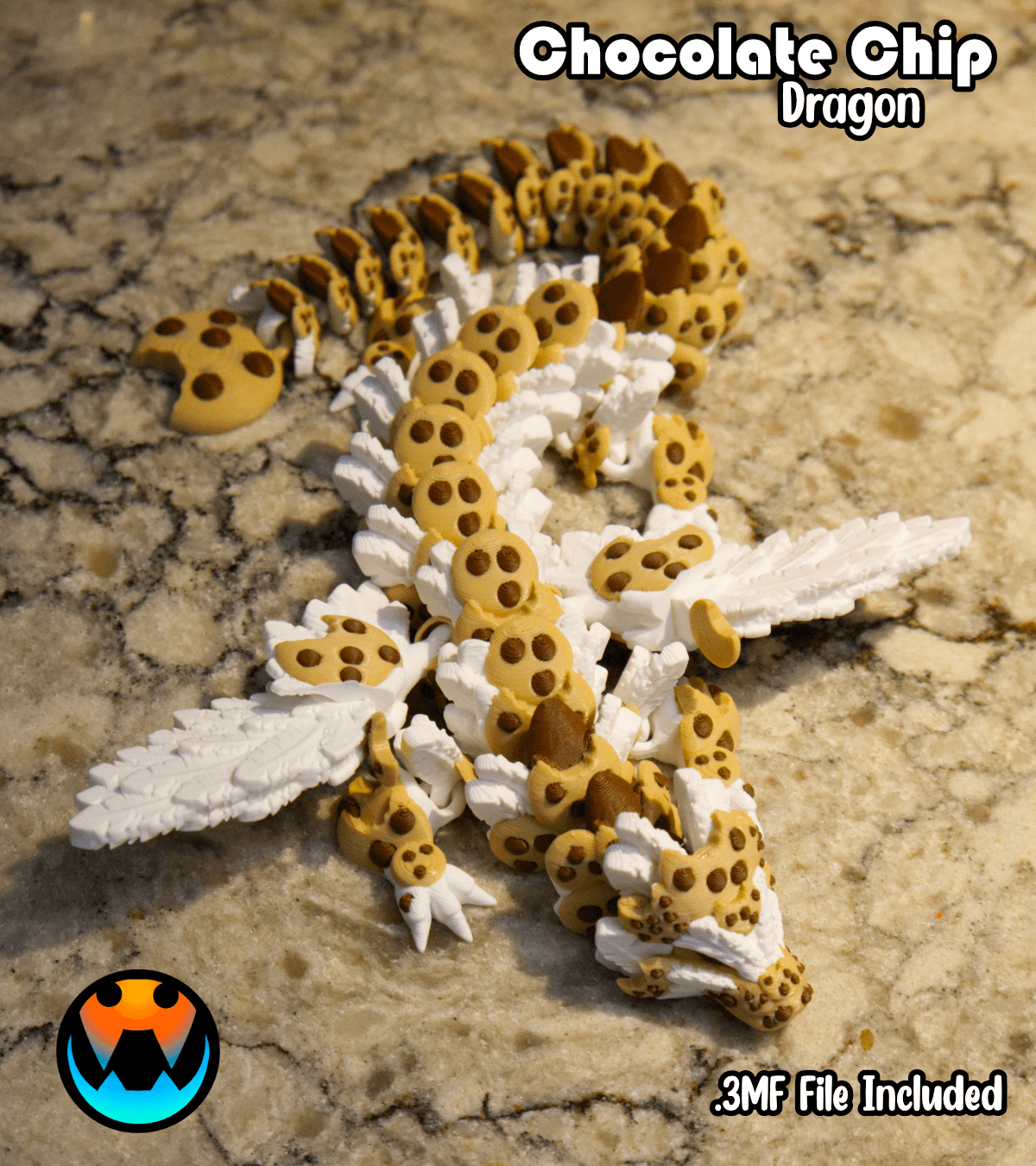 Chocolate Chip Cookie Dragon 3d model