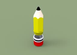 Pencil Capsule with Threaded Cap 3d model