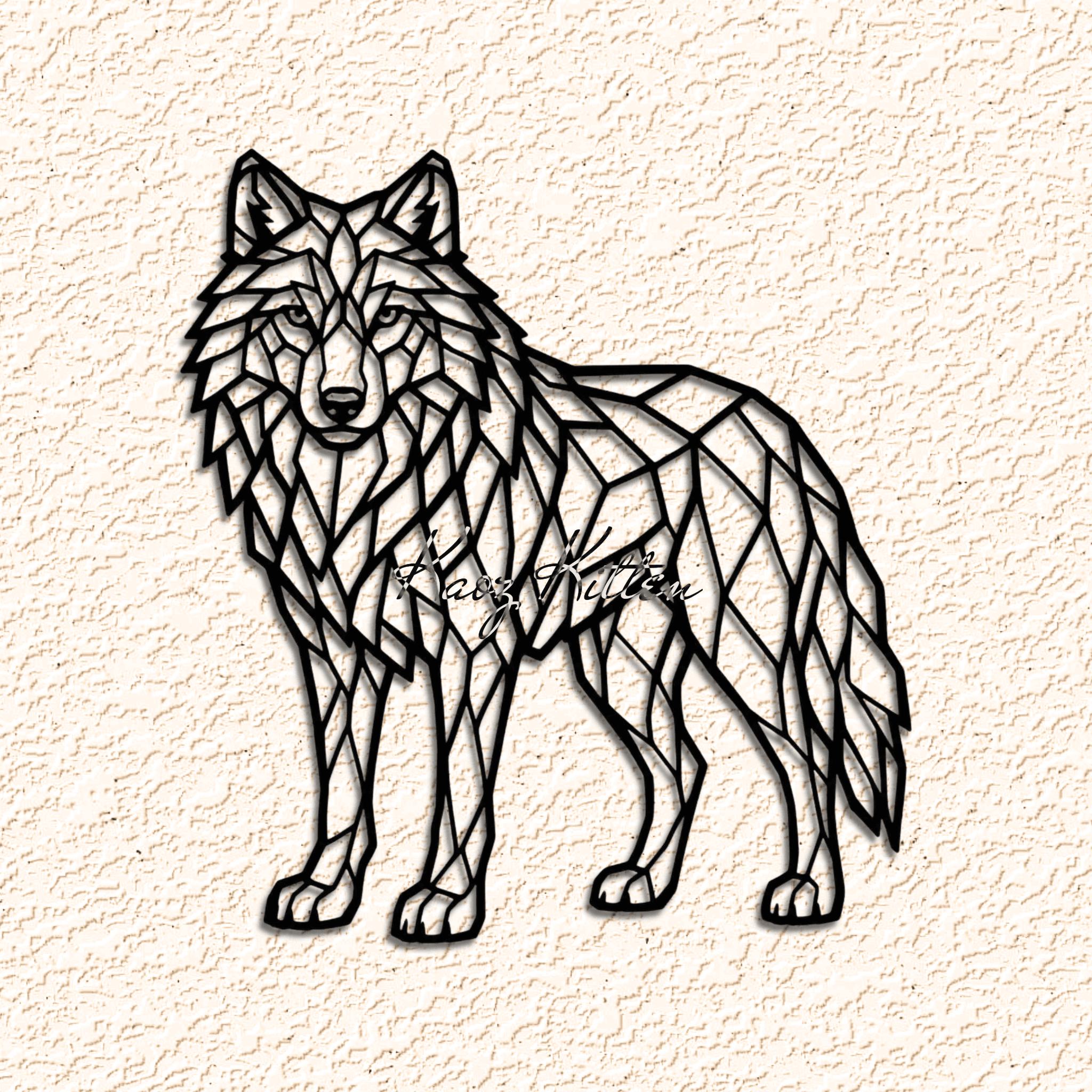 WOLF wALL aRT hOME dECOR 3d model
