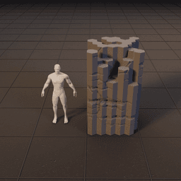 Basalt Hex Columns Terrain Set 3d model
