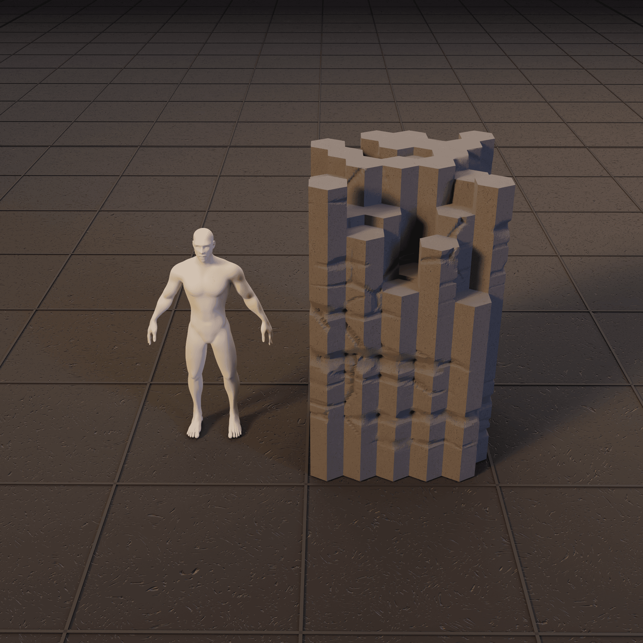 Basalt Hex Columns Terrain Set 3d model