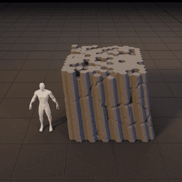 Basalt Hex Columns Terrain Set 3d model