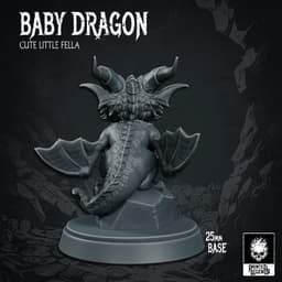 Baby Dragon (25mm Base) 3d model