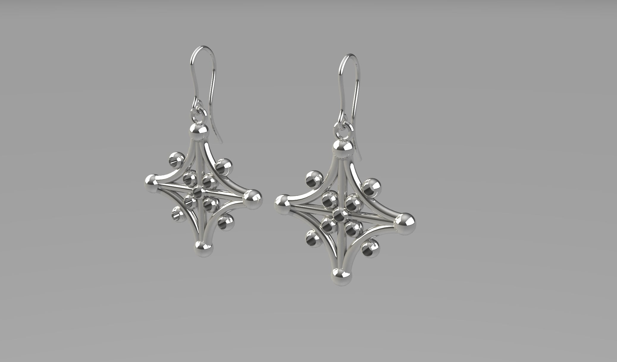 Snowflake Cross Earring 3d model