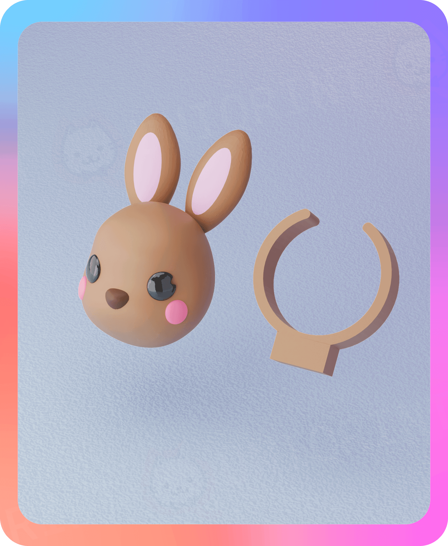 Bunny Ring -No Support - Multicolor 3d model