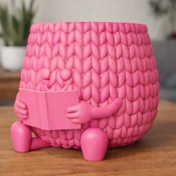 KNITTED HAPPY FACE PLANTER POT 3d model