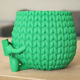 KNITTED HAPPY FACE PLANTER POT 3d model