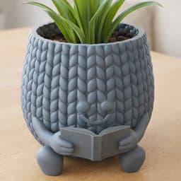 KNITTED HAPPY FACE PLANTER POT 3d model