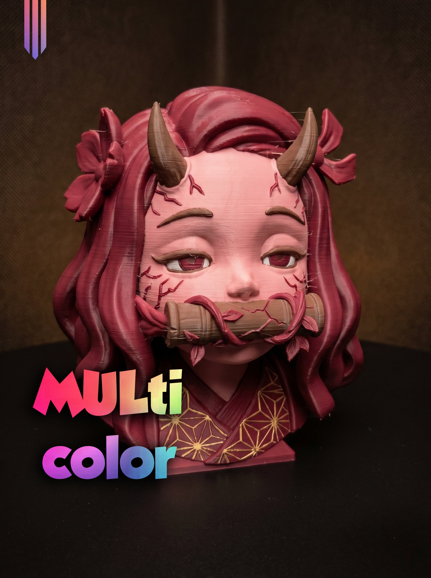 Nezuko Demon Bust 3MF | Anime Multi-Color | FanArt 3d model