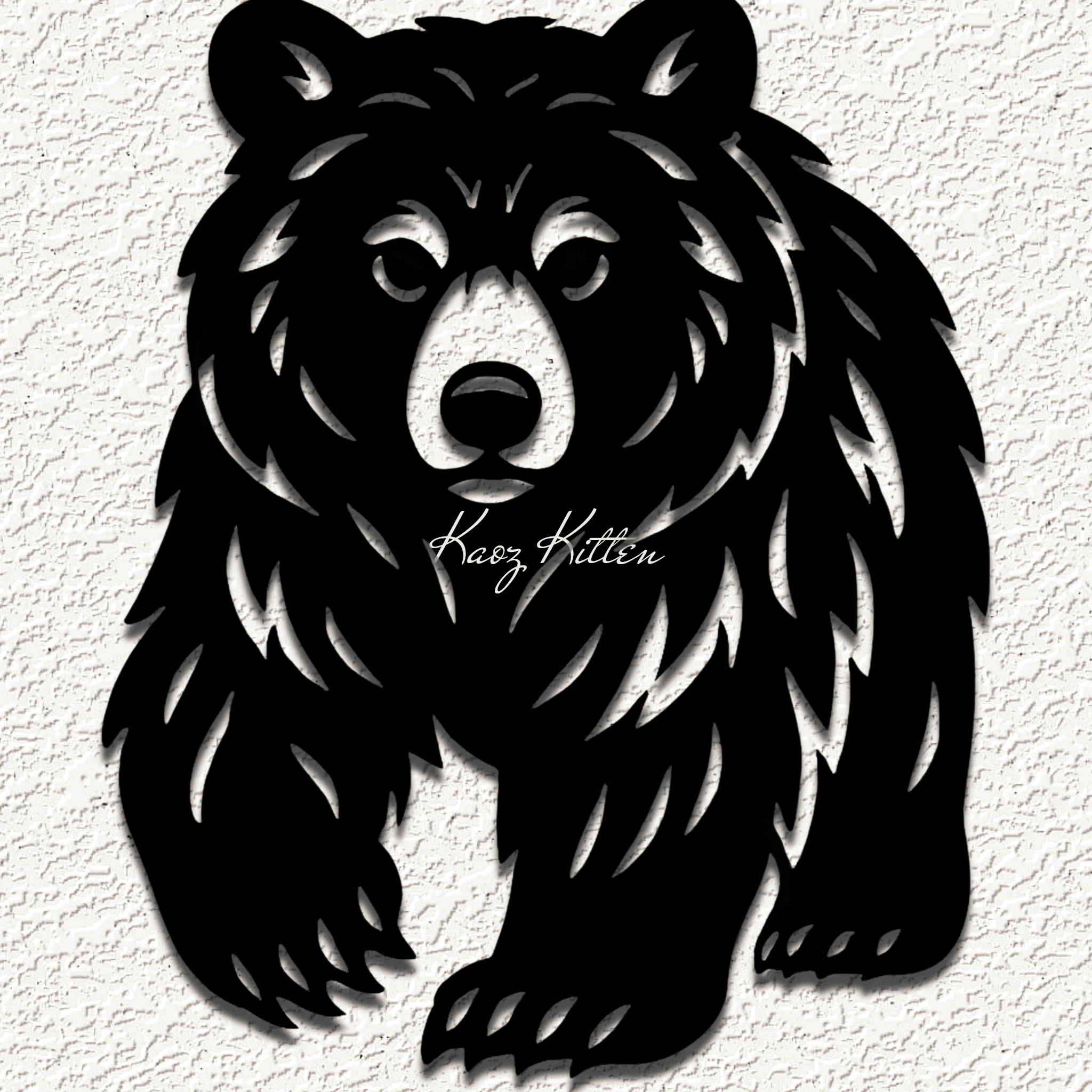 furry mama bear WALL ART HOME DECOR 3d model