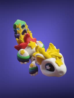 80s Little Dragon with Retro TV Box 3d model