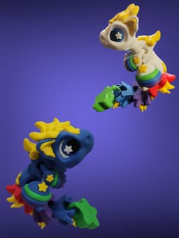 80s Little Dragon with Retro TV Box 3d model