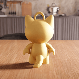Cat Figurine and Keychain Ornament 3d model