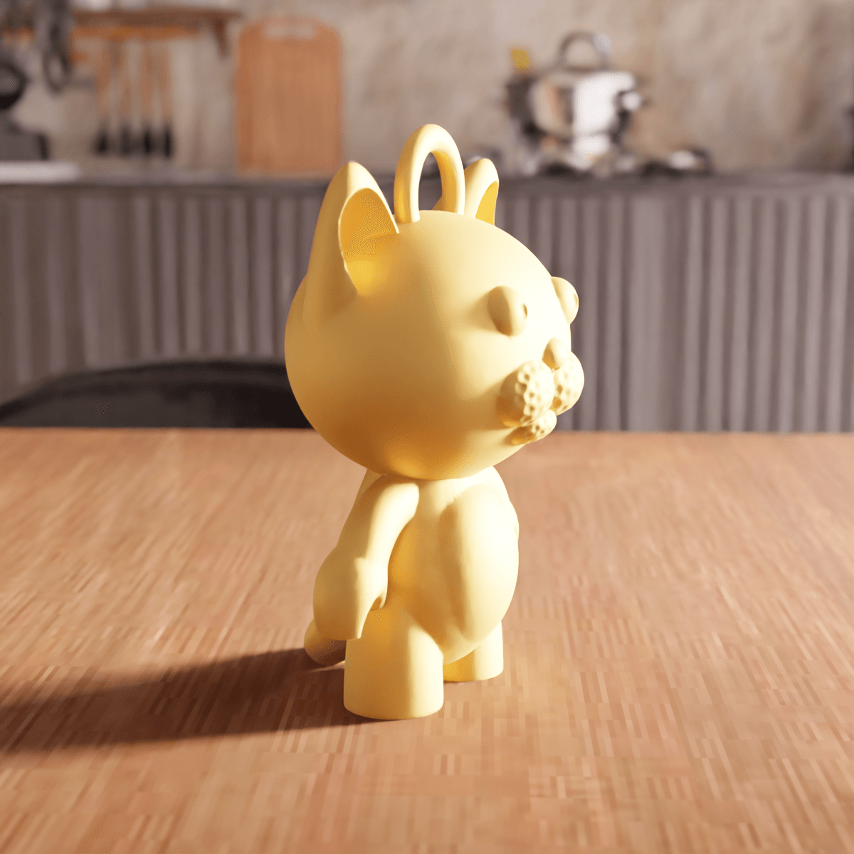 Cat Figurine and Keychain Ornament 3d model