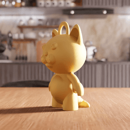 Cat Figurine and Keychain Ornament 3d model