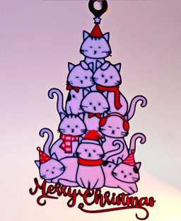 Merry Christmas Decoration - Cats Tree 3d model