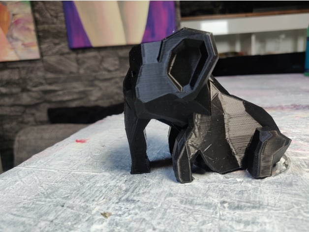 huge headed poly elephant 3d model